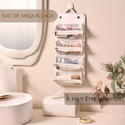 Sac de Maquillage de Grande Capacité Démontable et Étanche pour Femme