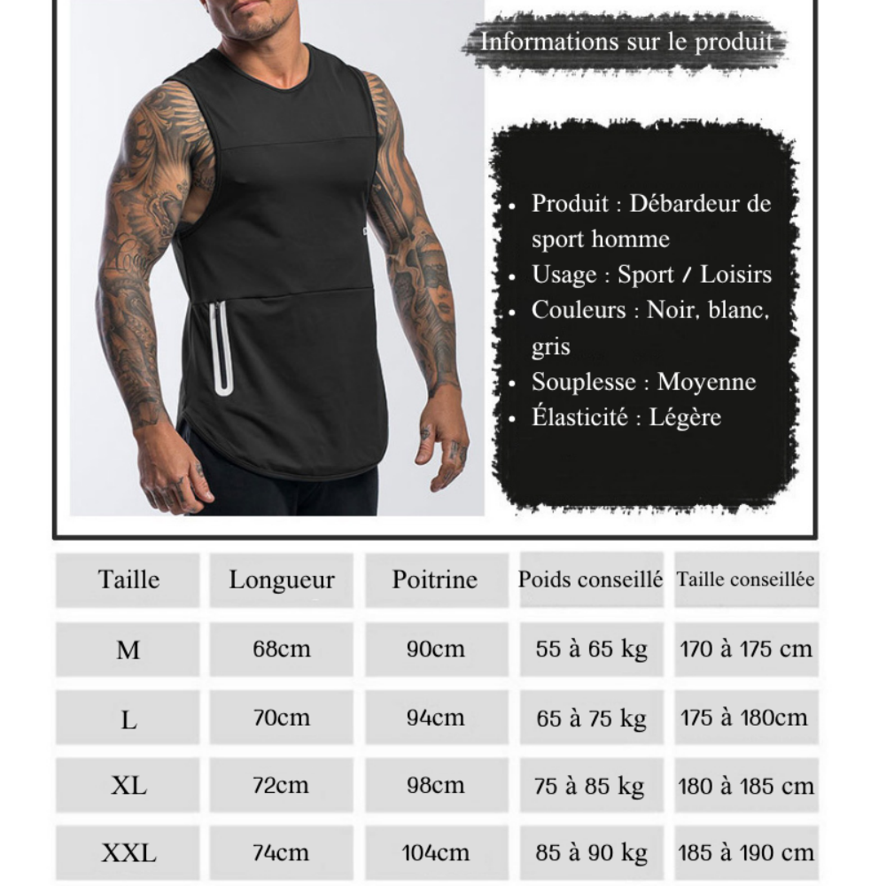 Débardeur pour Sport Homme – Personnalisable avec Nom