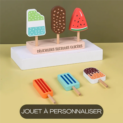 Set de 6 Sucettes Glacées avec Support Personnalisé - Jouet pour Enfant