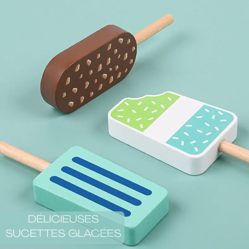 Set de 6 Sucettes Glacées avec Support Personnalisé - Jouet pour Enfant