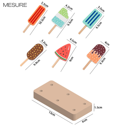 Set de 6 Sucettes Glacées avec Support Personnalisé - Jouet pour Enfant