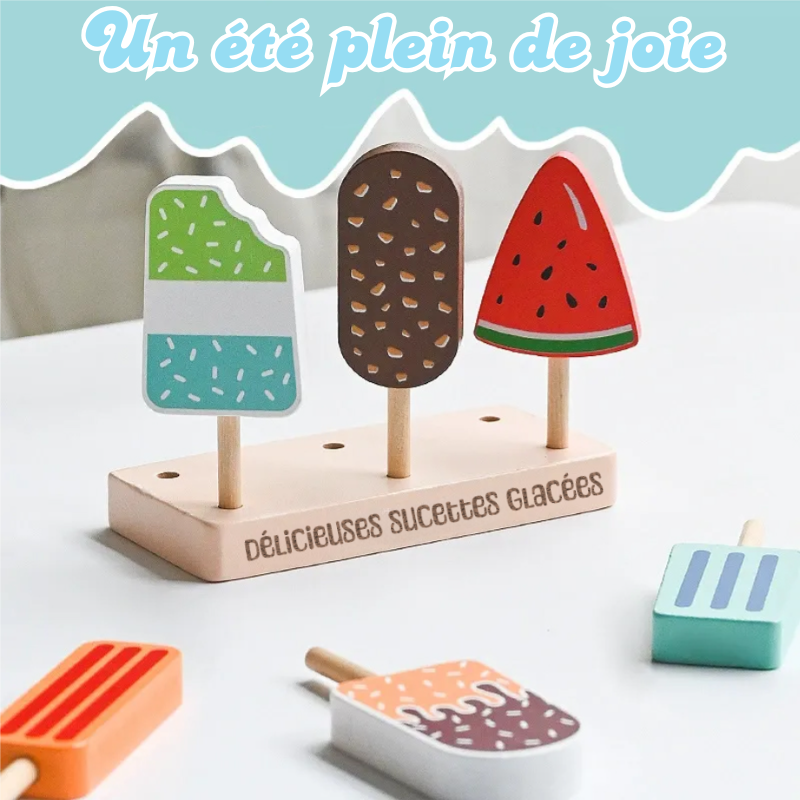 Set de 6 Sucettes Glacées avec Support Personnalisé - Jouet pour Enfant