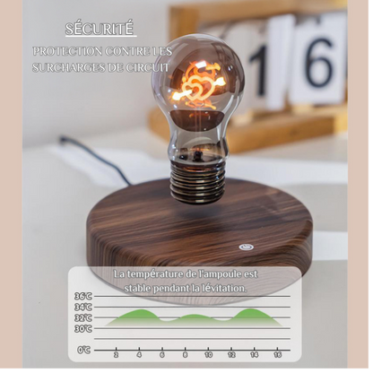 Ampoule Magnétique à Levitation Lampe Cadeau Créatif et Personnalisé pour Saint-Valentin