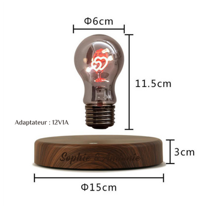 Ampoule Magnétique à Levitation Lampe Cadeau Créatif et Personnalisé pour Saint-Valentin