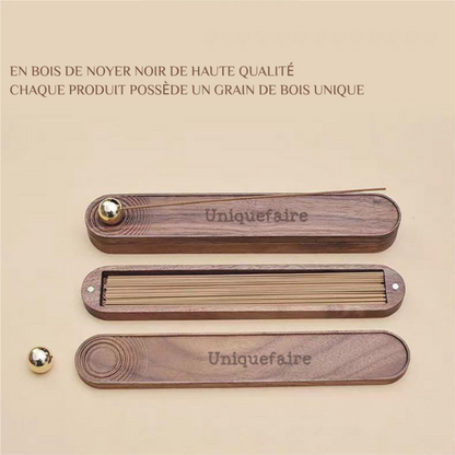 Boîte à encens en noyer - Portables et personnalisables par gravure