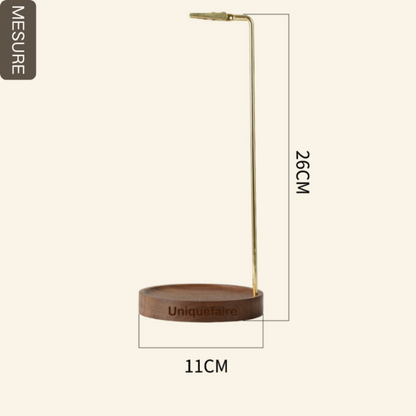 Support en Noyer à Bâtons d'Encens en Suspension