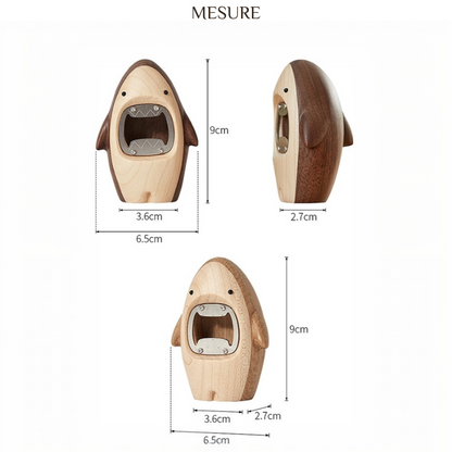 Ouvre-bouteilles de Requin Mignon en Bois Décor Créatif Personnalisable pour Maison