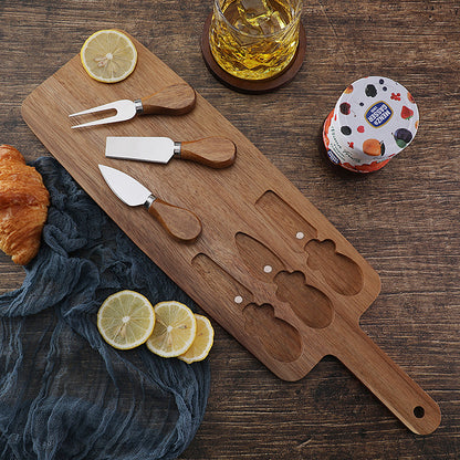 Ensemble de Couteaux à Fromage avec Planche en Bois Set de 3 Couteaux et Planche Personnalisable Cadeau pour Famille