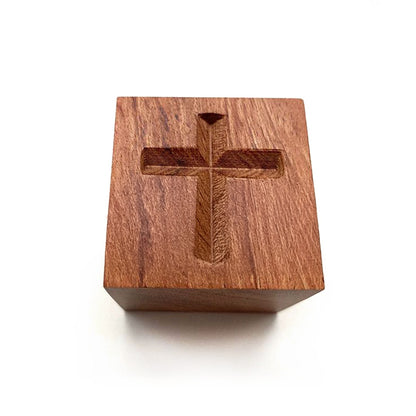 Diffuseur d'Huiles Essentielles sans Flamme en Bois avec Croix Gravéé Personnalisé avec Nom