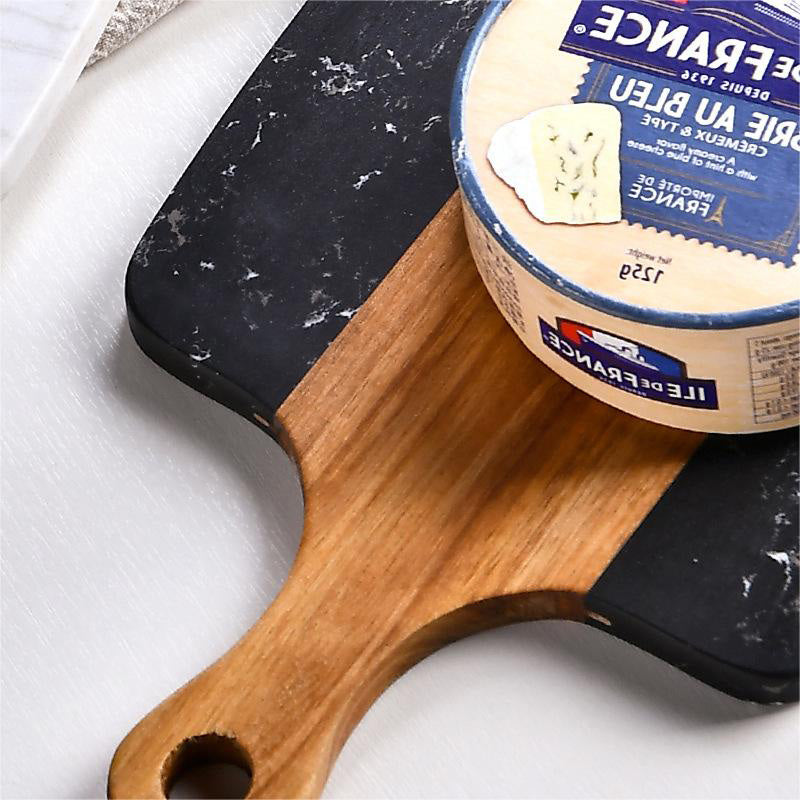 Planche à découper en marbre et bois Planche personnalisable avec nom