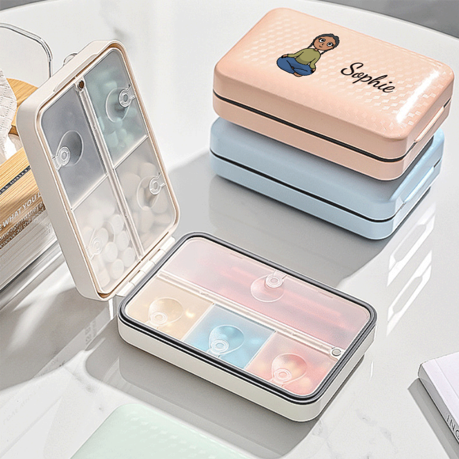 Pilulier Semainier 7 Jours Boîte à Pilules Personnalisable avec Compartiments Séparés