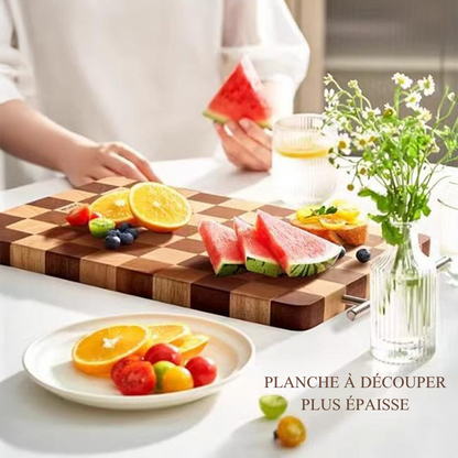 Grande planche à découper à carreaux - Cadeau personnalisé pour chef