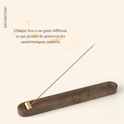 Support en Bois de Noyer pour Bâtons d'Encens Gravable avec Nom