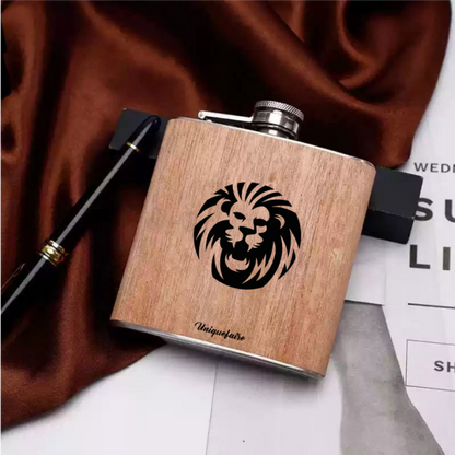 Pot de vin en acier inoxydable 304 avec revêtement extérieur en bois