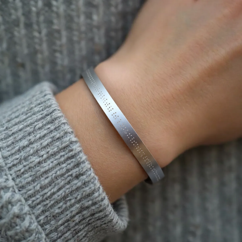 Bracelet braille personnalisé, points en relief, alphabet et chiffres, un cadeau pour les aveugles et les malvoyants