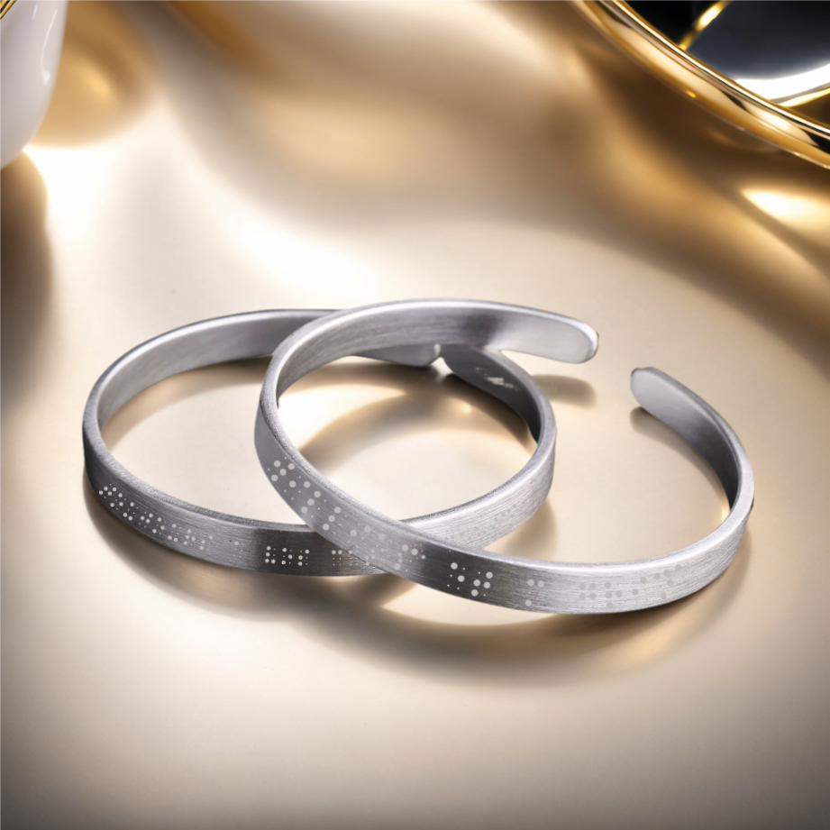 Bracelet braille personnalisé, points en relief, alphabet et chiffres, un cadeau pour les aveugles et les malvoyants