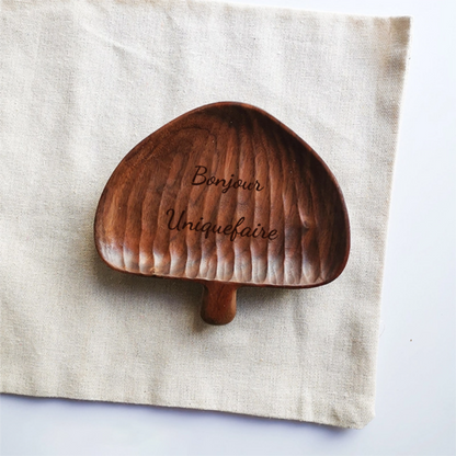 Assiette en Noyer en Forme d'Arbre Pomme de Pin Châtaigne Champignon