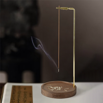 Support en Noyer à Bâtons d'Encens en Suspension