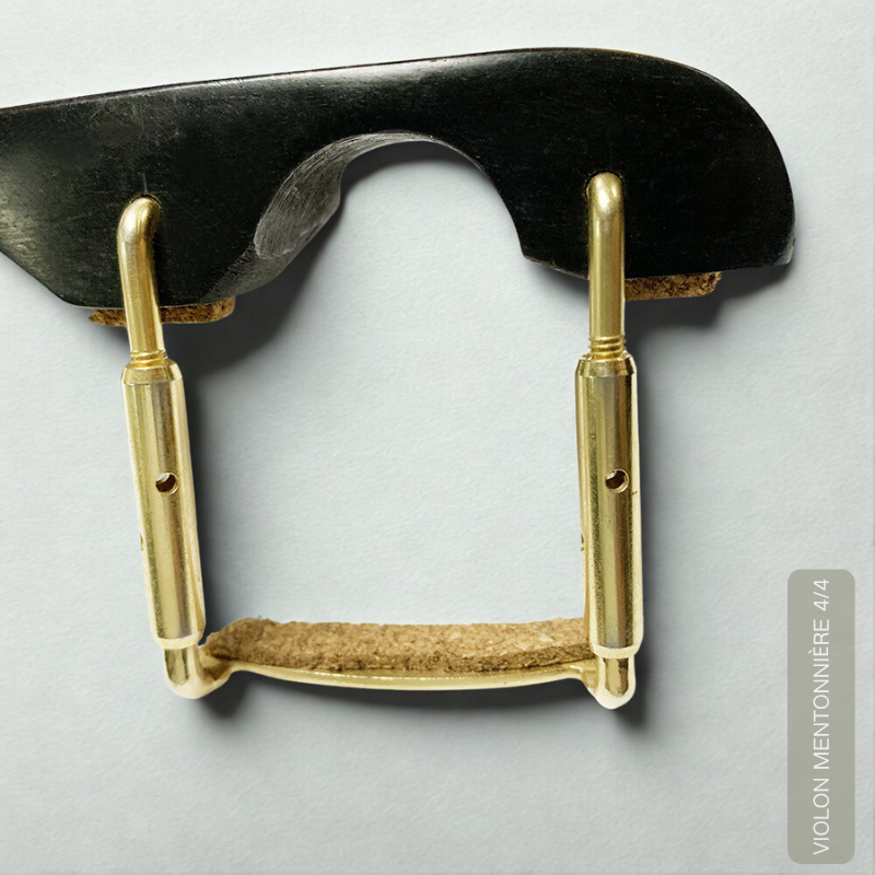 Violon Mentonnière 4/4 en Bois d'Ébène avec Pince Couleur Or