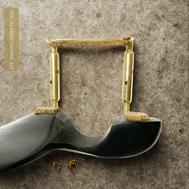 Violon Mentonnière 4/4 en Bois d'Ébène avec Pince Couleur Or