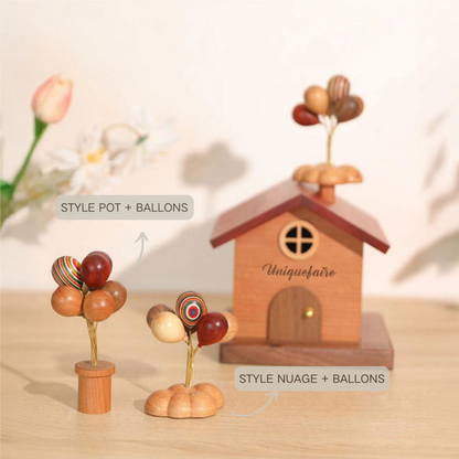 Tirelire Chalet en Bois Boîte à Monnaie Décor de Maison Cadeau pour Famille