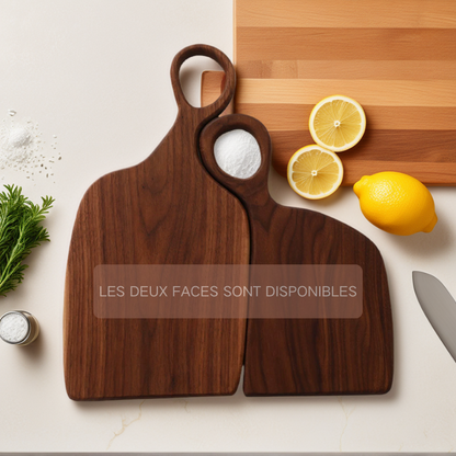 Planche à Découper en Bois Double pour Couples