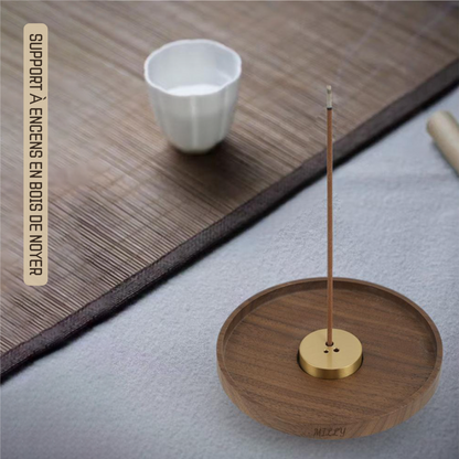 Assiette à Encens en Noyer Support à Encens Personnalisable avec Nom