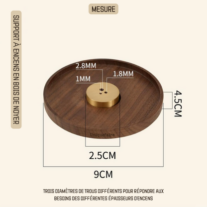 Assiette à Encens en Noyer Support à Encens Personnalisable avec Nom